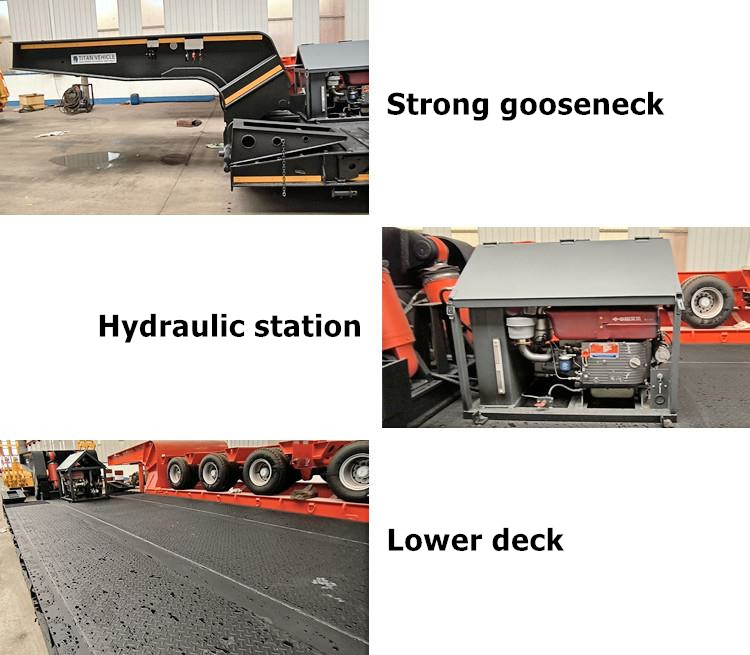 Drawing of Tri Axle Removable Gooseneck Lowboy Trailer for Sale