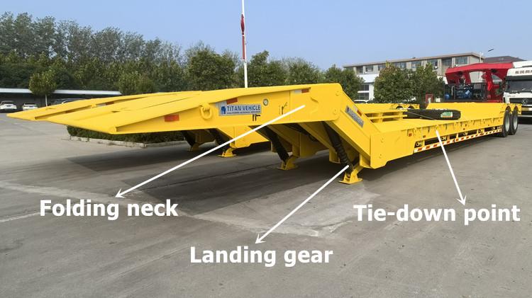 Drawing of 2 Axle 50 Ton Folding Gooseneck Lowboy Trailer