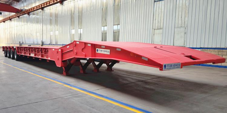 Drawing of 4 Axle 100 Ton Folding Neck Lowboy Trailer for Sale