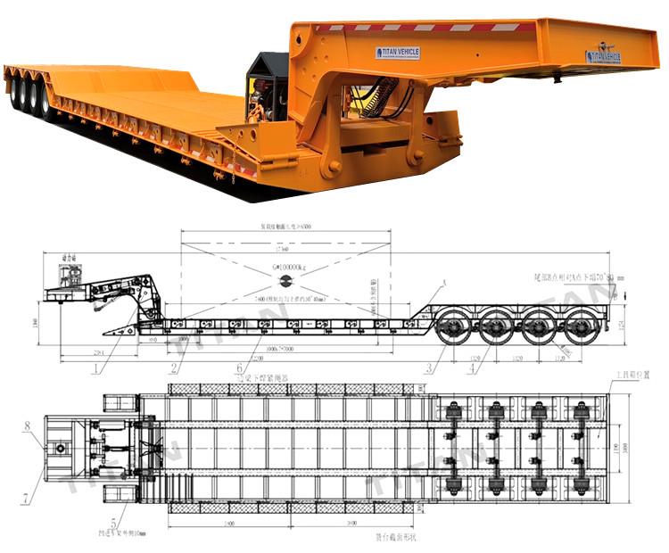 4 Axle Hydraulic Detachable Gooseneck Lowboy Trailer for Sale in Dominican