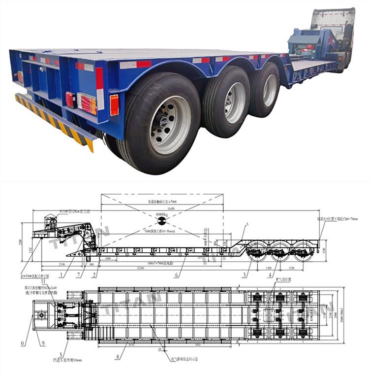 Removable Gooseneck RGN Lowboy Trailer Price in Panama