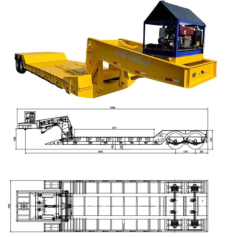 New 2 Axle 55 Ton Lowboy Trailer for Sale in Mexico