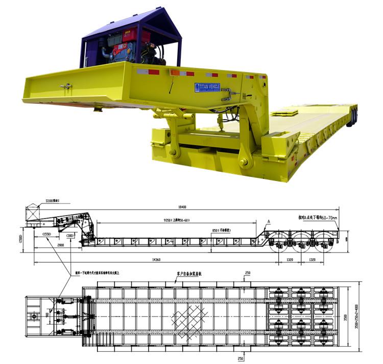 120 Ton Detachable Neck Gooseneck Trailer for Sale in the Philippines