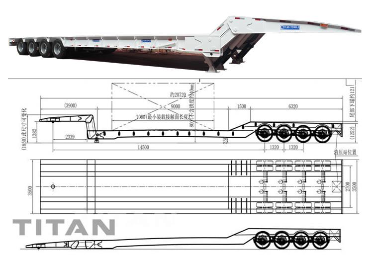 4 Axle Folding Gooseneck Trailer for Sale in Mexico - TITAN Vehicle