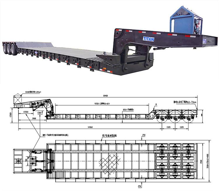 3 Line 6 Axle Low Boy Trailer for Sale Near Me in Angola