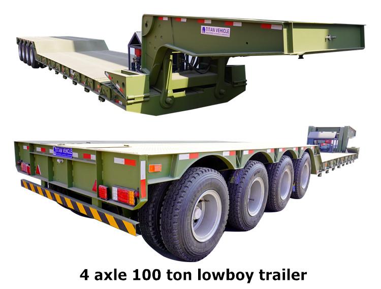 100T 4 Axle Lowboy Trailer for Sale Price in Guam