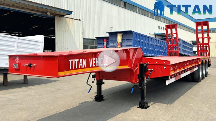 What is Low Bed Trailer? 50 Ton 3 Axle Low Bed Trailer Truck in Ghana