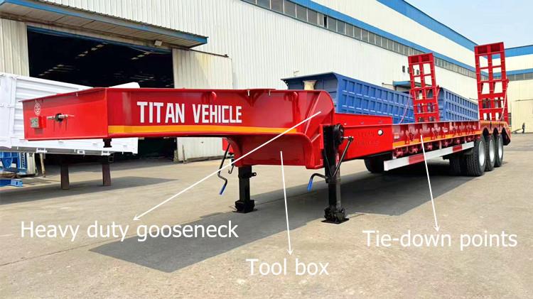 What is Low Bed Trailer? 50 Ton 3 Axle Low Bed Trailer Truck in Ghana