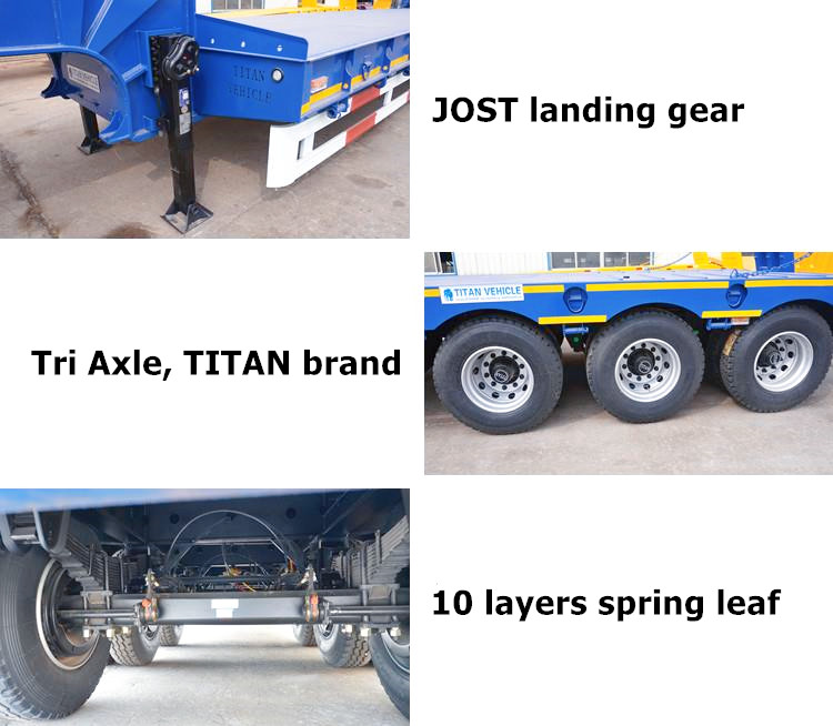 Tri Axle Lowbed Truck Trailer for Sale in Zambia