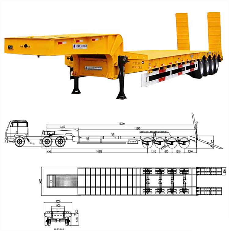 4 Axle 100 Ton 40 Feet Low Bed Trailer Price in Angola