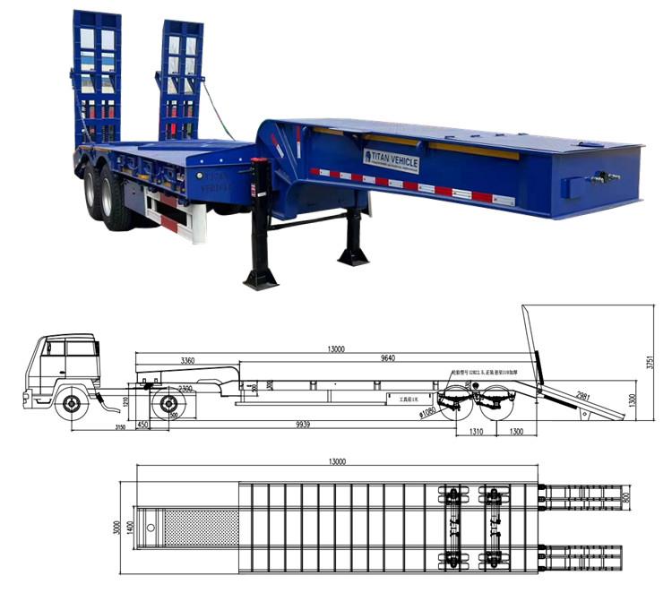 2 Axle Low Bed Truck Trailer Price in Sierra Leone