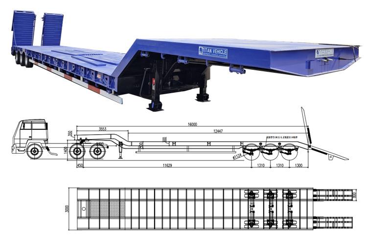 Tri Axle Low Loader Trailer for Sale in Indonesia