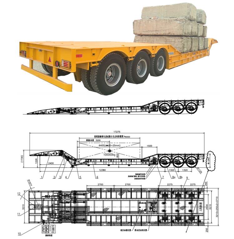 Load King 3 Axle 120 Ton Folding Gooseneck Lowboy Trailer for Sale