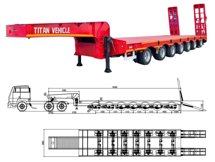 7 Axle Semi Low Loader Trailer for Sale Burkina Faso